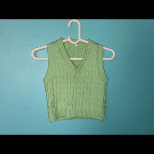 Small Green V-Neck Sweater Vest